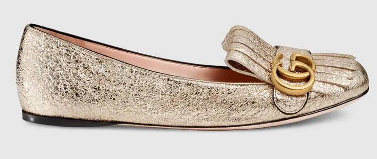 Metallic Ballet Leather Flat