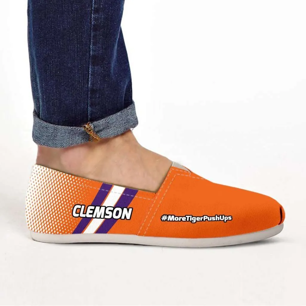 #MoreTigerPushUps Clemson Fan Ladies Casual Slip-on Flats