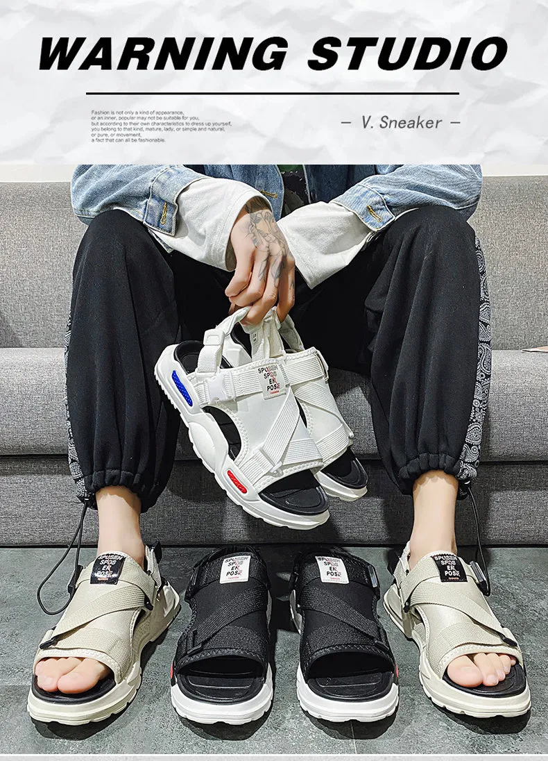 New Fashion Men Slippers Designer Slides Summer Beach Sandals Comfortable Non-slip Water Shoes Open Toe Sandal Side 39-45