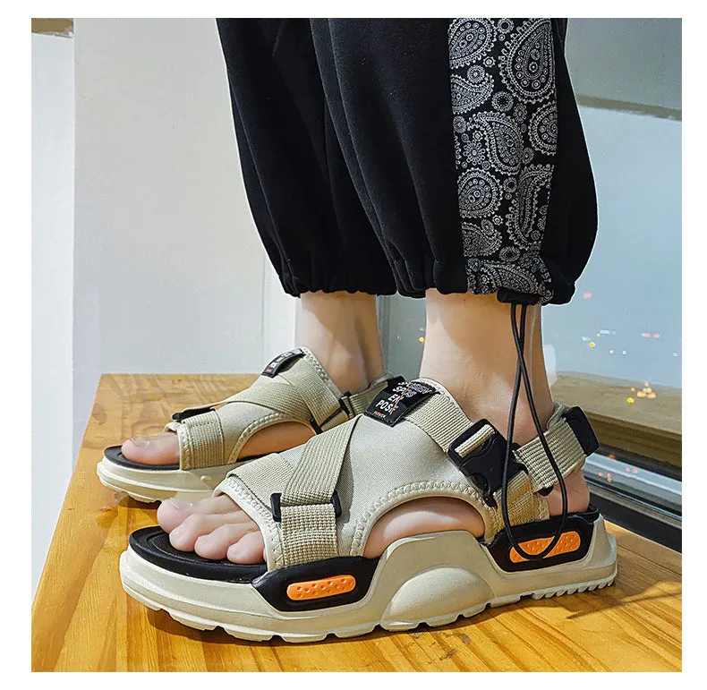 New Fashion Men Slippers Designer Slides Summer Beach Sandals Comfortable Non-slip Water Shoes Open Toe Sandal Side 39-45