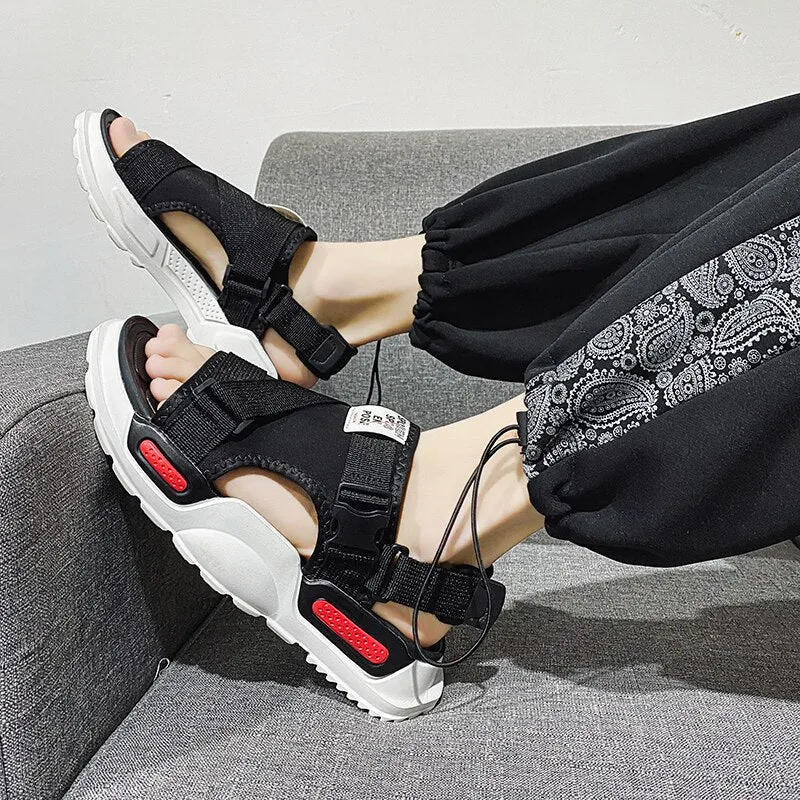 New Fashion Men Slippers Designer Slides Summer Beach Sandals Comfortable Non-slip Water Shoes Open Toe Sandal Side 39-45