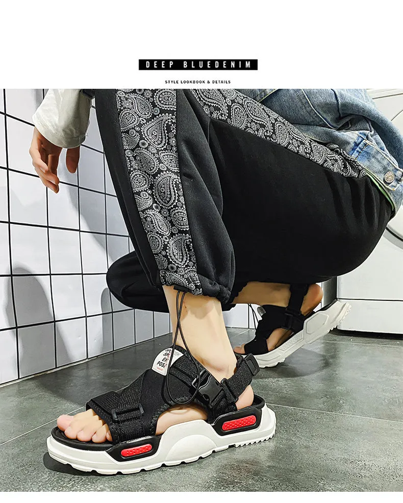New Fashion Men Slippers Designer Slides Summer Beach Sandals Comfortable Non-slip Water Shoes Open Toe Sandal Side 39-45