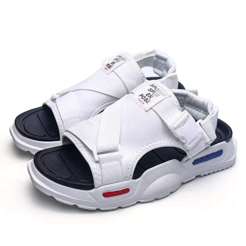 New Fashion Men Slippers Designer Slides Summer Beach Sandals Comfortable Non-slip Water Shoes Open Toe Sandal Side 39-45