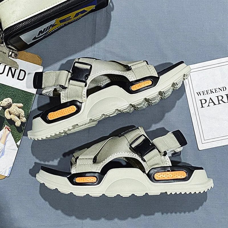 New Fashion Men Slippers Designer Slides Summer Beach Sandals Comfortable Non-slip Water Shoes Open Toe Sandal Side 39-45