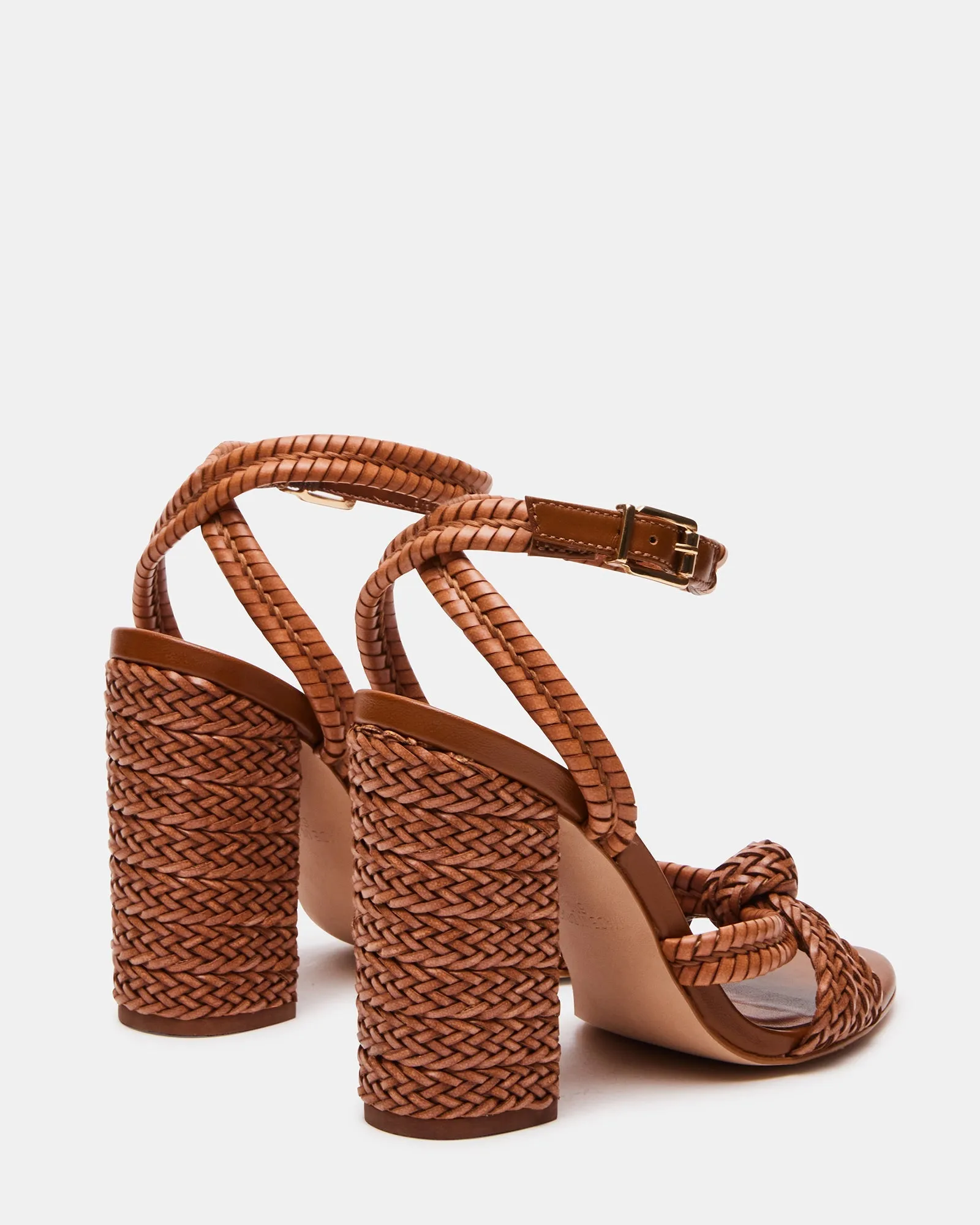 Steve Madden Malou Woven Heels in Cognac